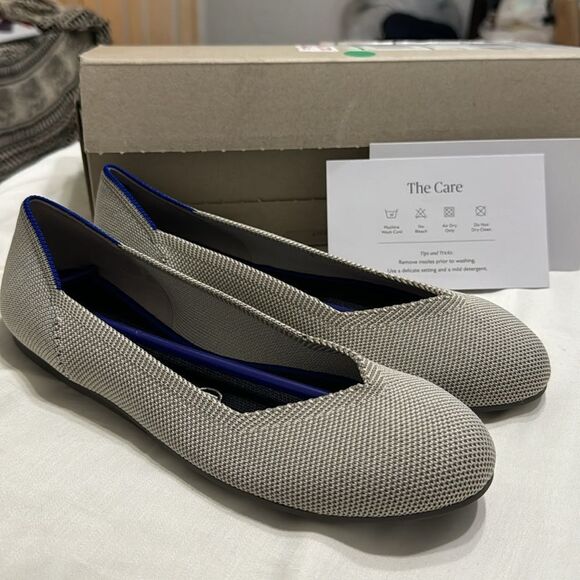 New Rothy’s Flax Birdseye Round Toe Flat - size W7.5 - Picture 3 of 4